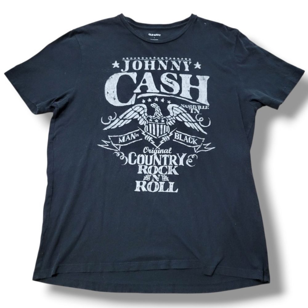 Johnny Cash Shirt Size Large Old Navy Graphic Print T-Shirt Nashville, Tennessee